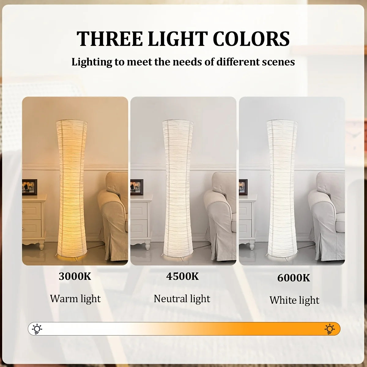 AUKYGGU LED Soft Light Floor Lamp With Warm 3000K Glow