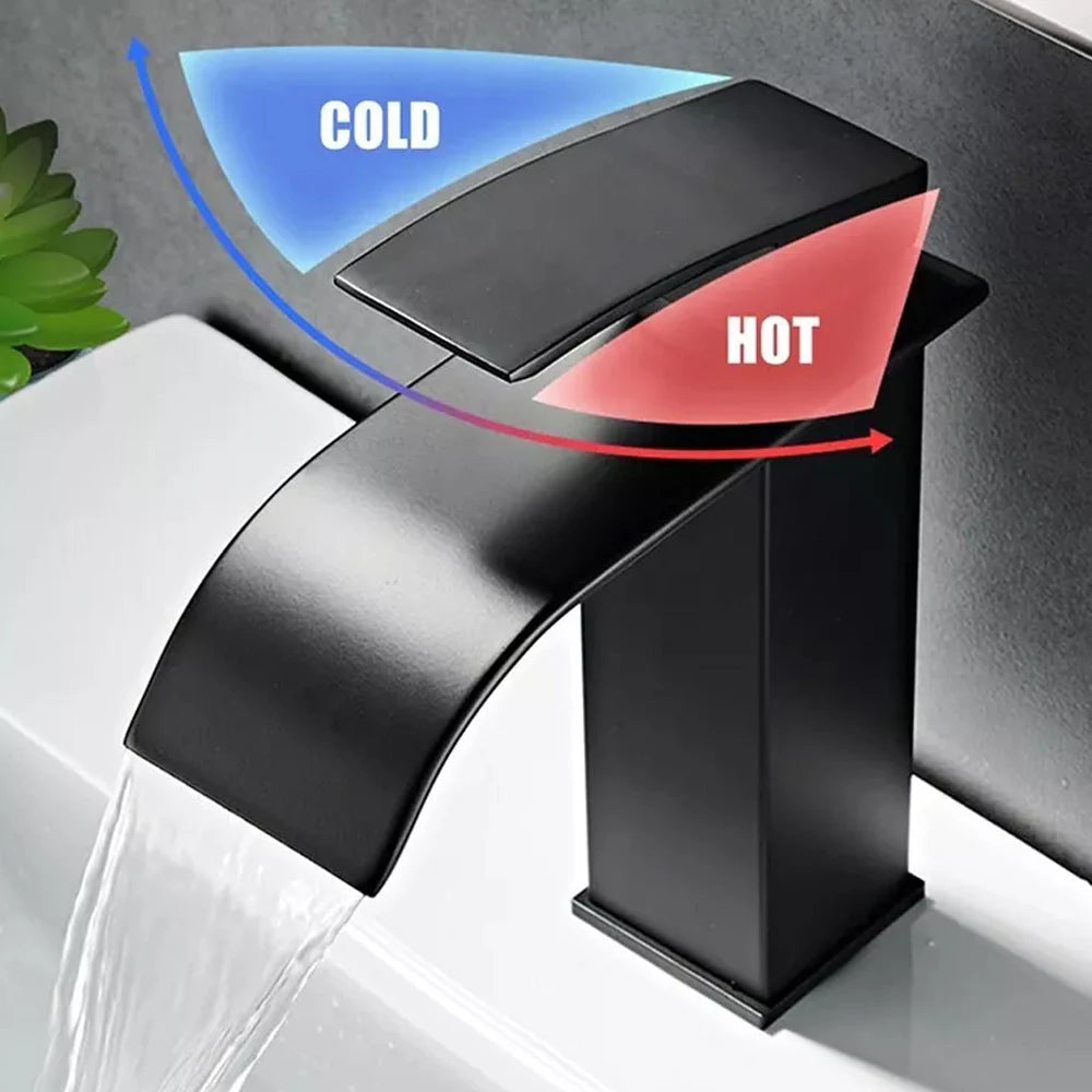 MYQualife Waterfall Bathroom Faucet Vanity Vessel Sink