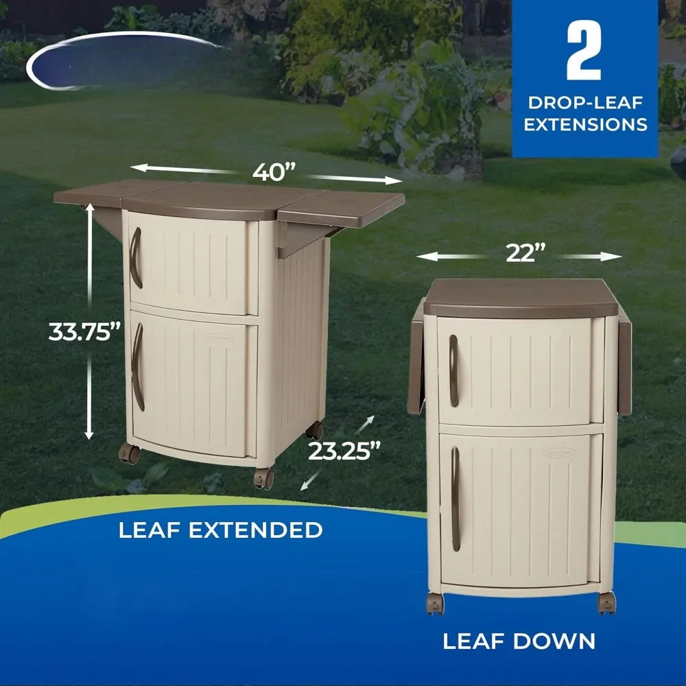 RBXCHign Outdoor Grill Prep Station Cart Storage Cabinets