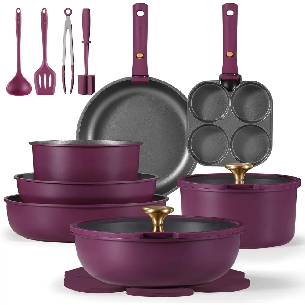 Iosn Nonstick Pots And Pans Set With Detachable Handle