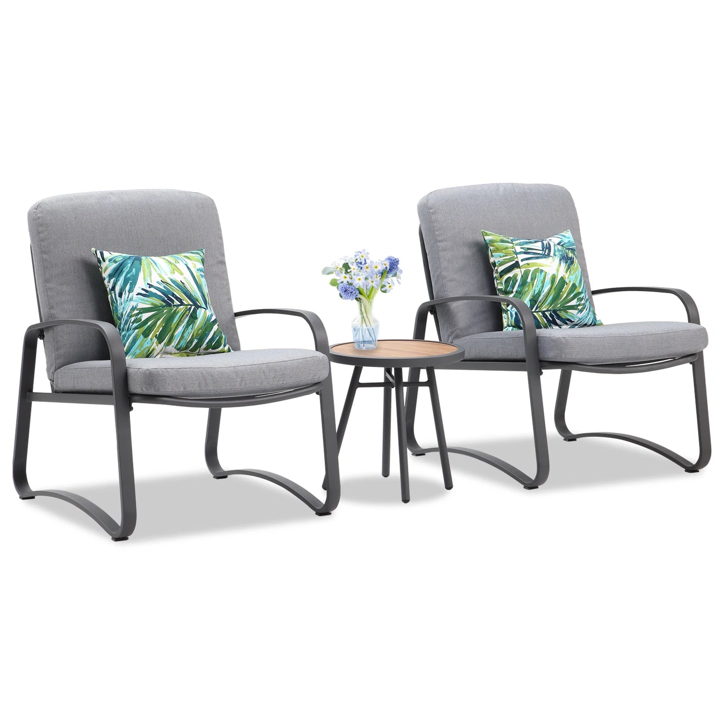 Naga Bahna 3 Piece Rocking Bistro Set Outdoor Wicker Table
