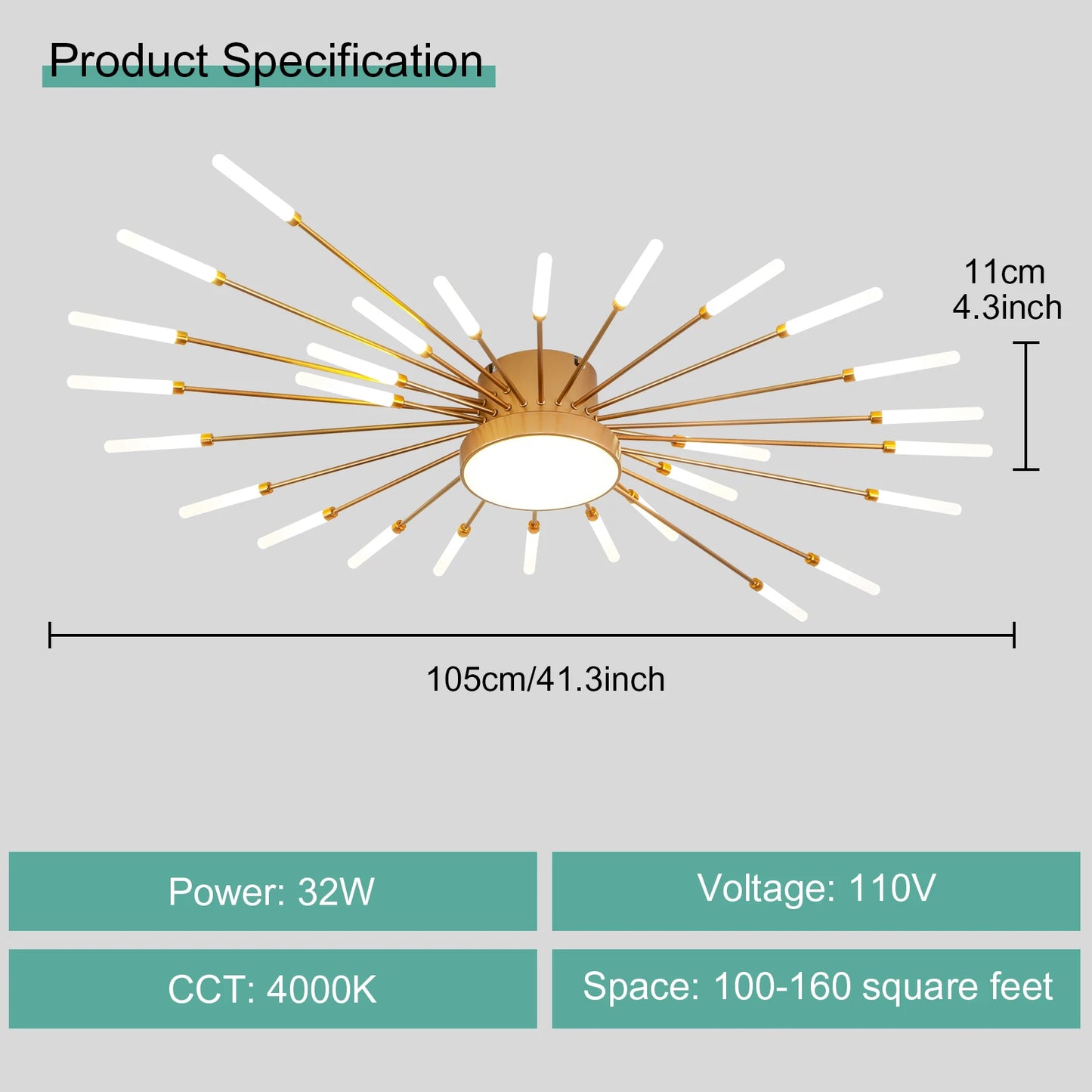 Modern LED Ceiling Light For Living Room And Bedroom Fixture