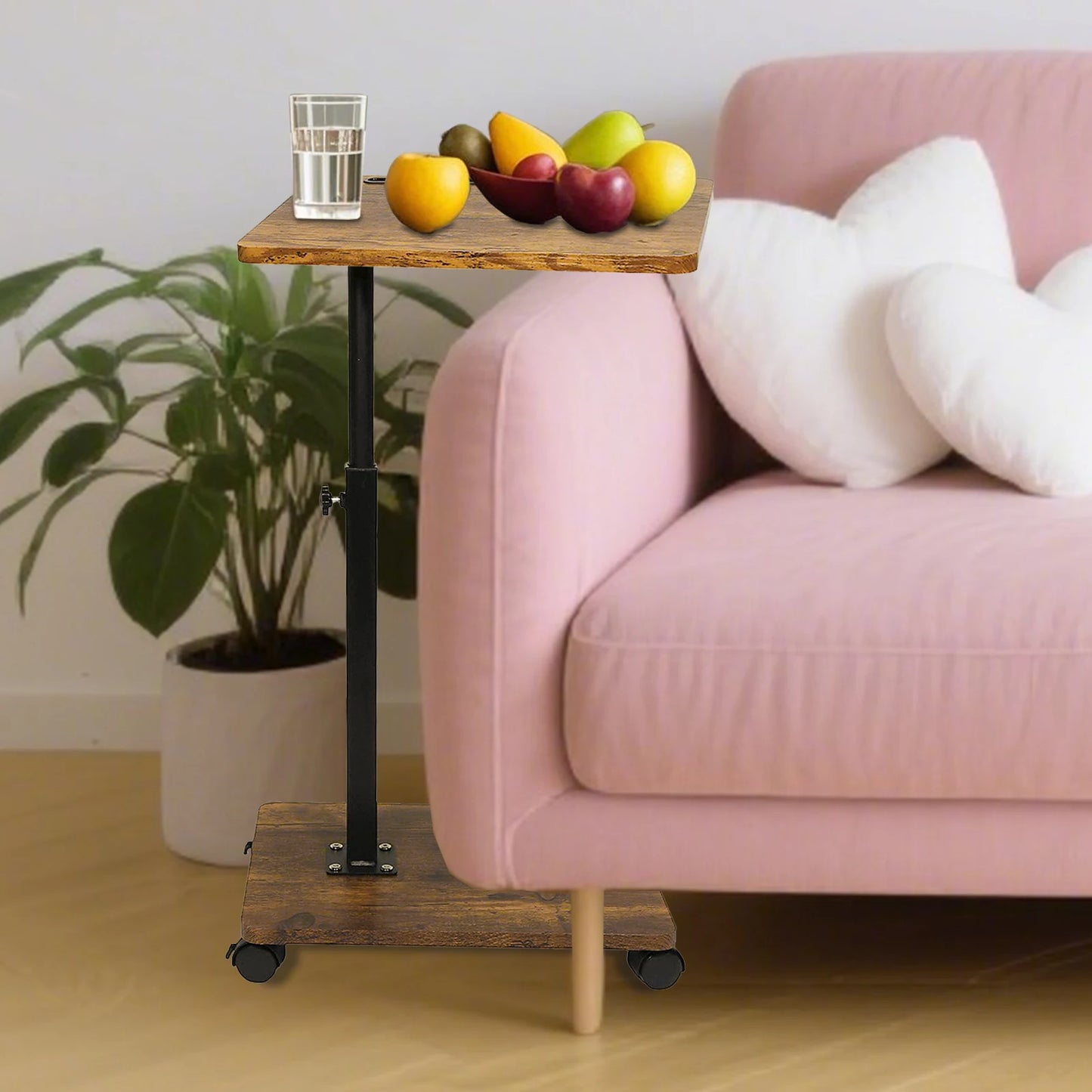 C Shaped Adjustable Side Table For Couch And Living Room