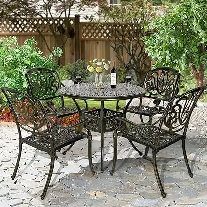 Modern 5-Piece Outdoor Patio Dining Set with Cushions