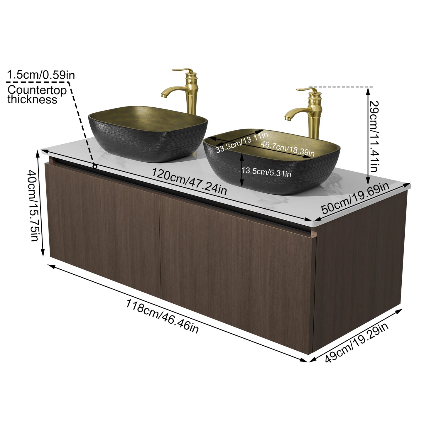Hign Concerned Modern Floating Bathroom Vanity Sink Combo