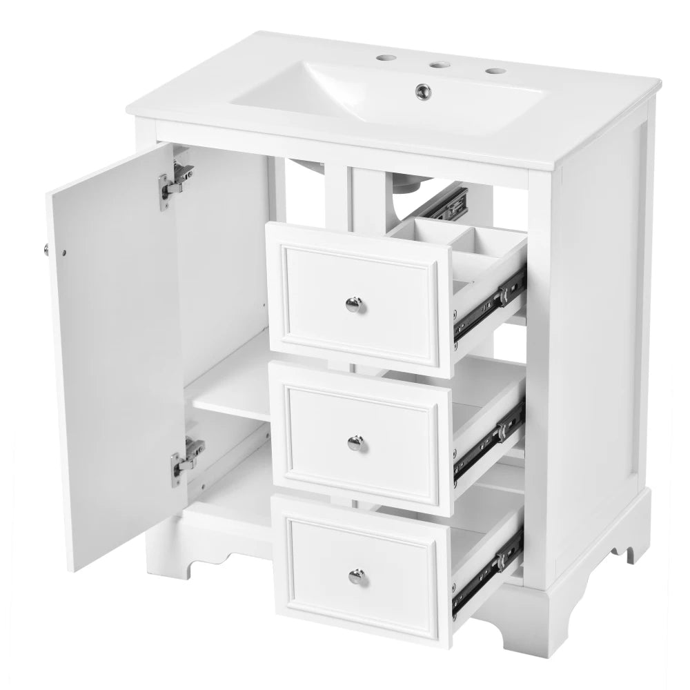 LWOHign Concerned Vanity With Sink Modern Storage Cabinet