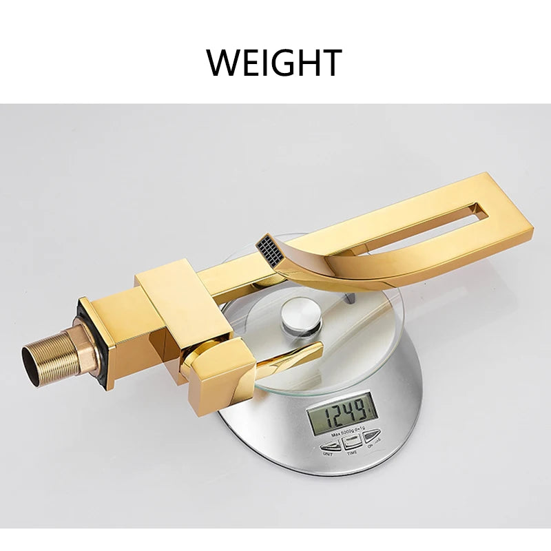 Wanmivezlo Basin Faucet Brass Deck Mounted Waterfall Tap