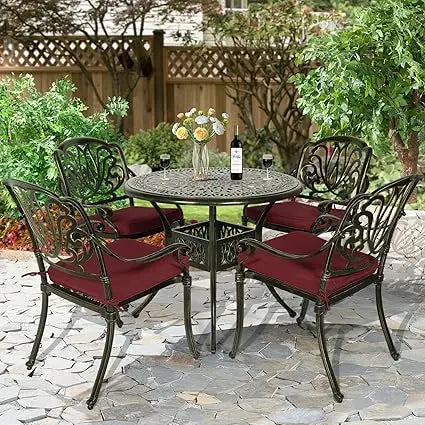 Modern 5-Piece Outdoor Patio Dining Set with Cushions