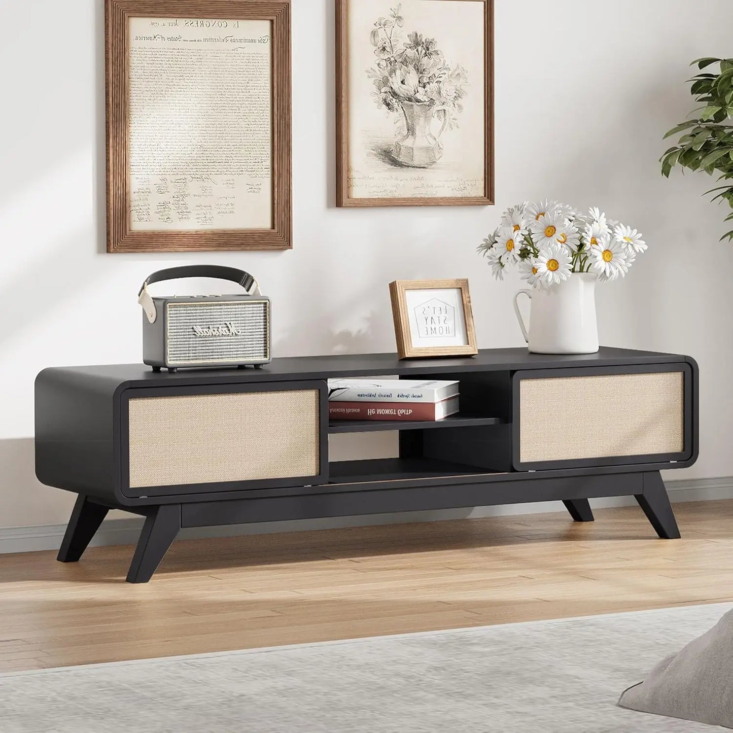 Huanzhuang Modern TV Stand Entertainment Center Storage