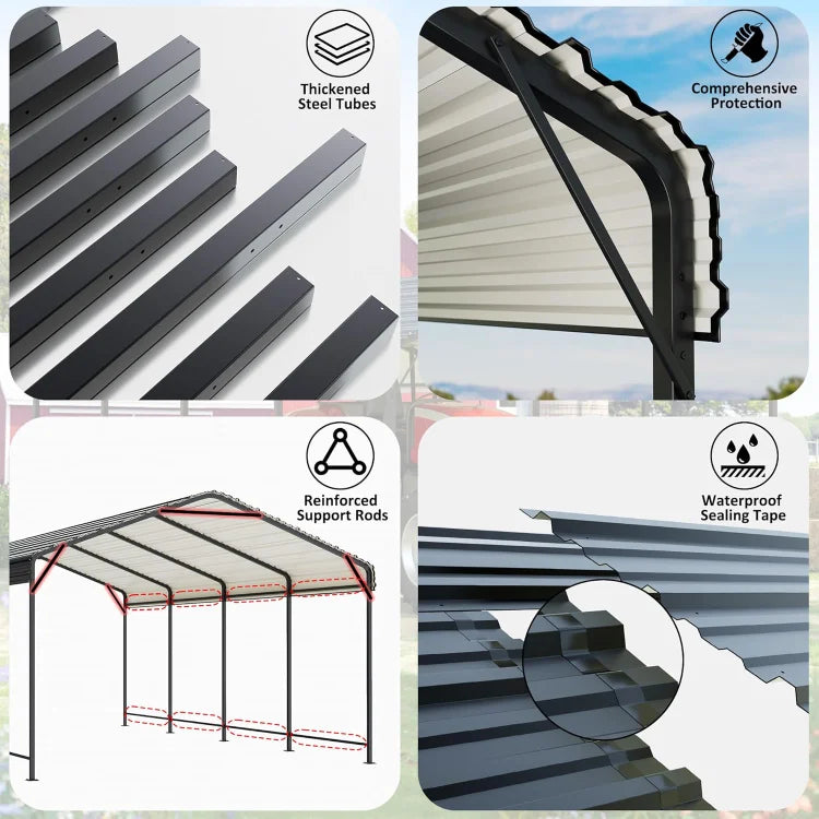 Heavy Duty 12x20 FT Metal Carport for Ultimate Vehicle Protection