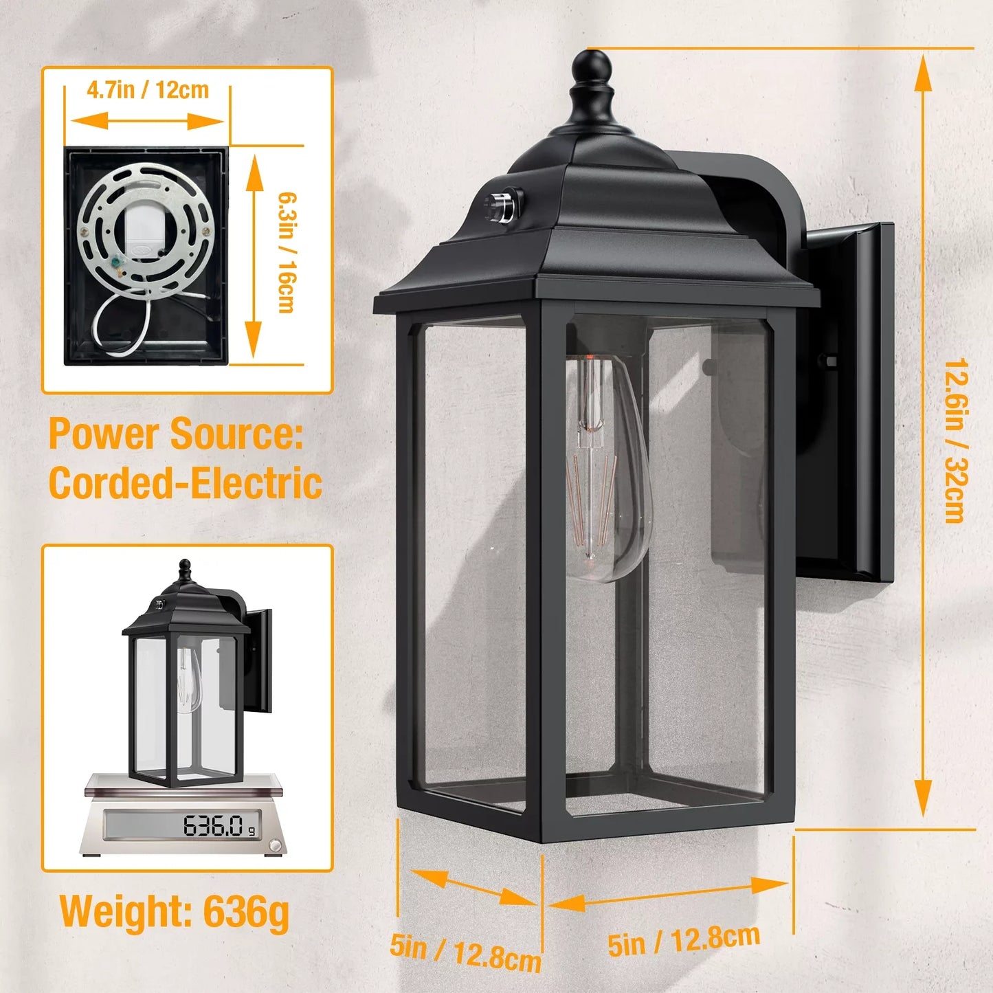 Wall Sconce Outdoor Lights 2 Pack Exterior Porch Lanterns