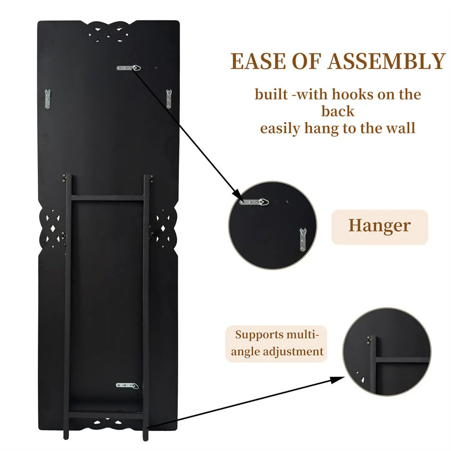 Borwart Artloge Wall Mirror Framed Dressing Mirror Modern