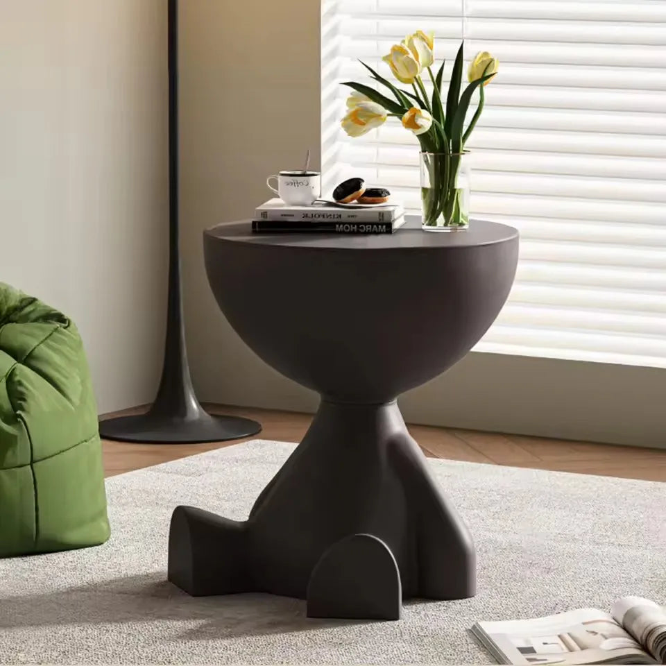 Wedyvko Modern Round Coffee Table With Storage Rack