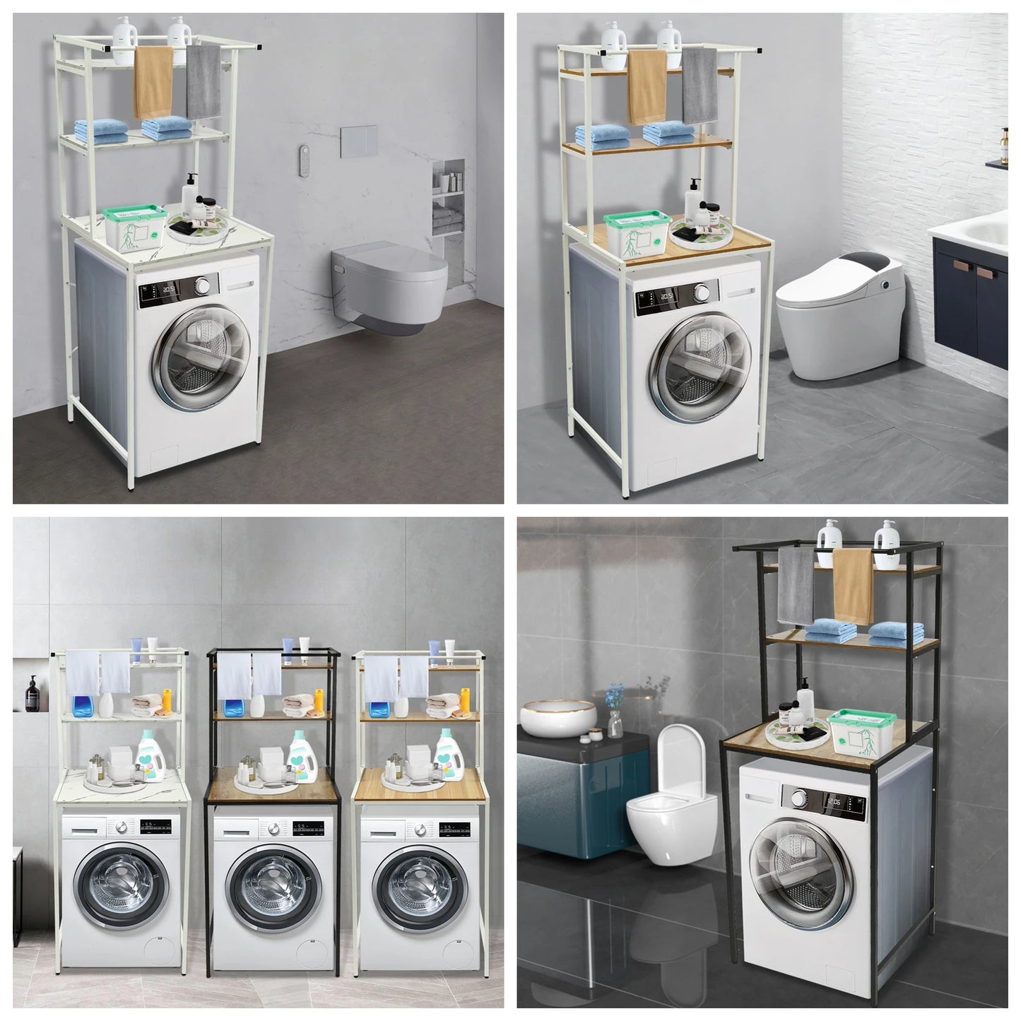 Hign-concerned Three Tier Laundry Shelf Organizer Bathrooms