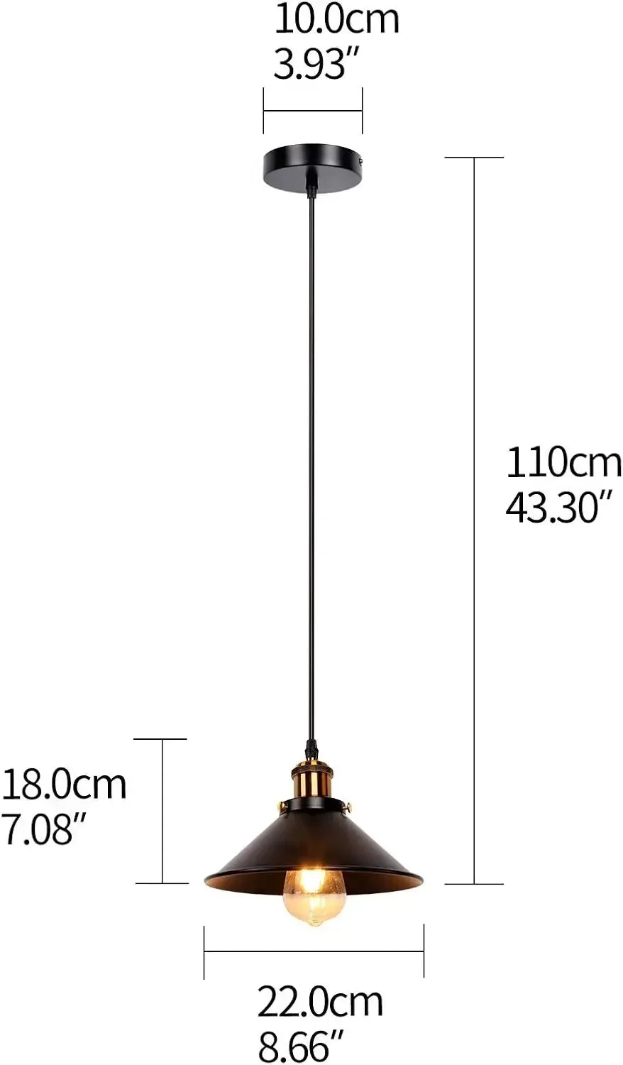 Newrays Industrial Retro Iron Pendant Light For Kitchen
