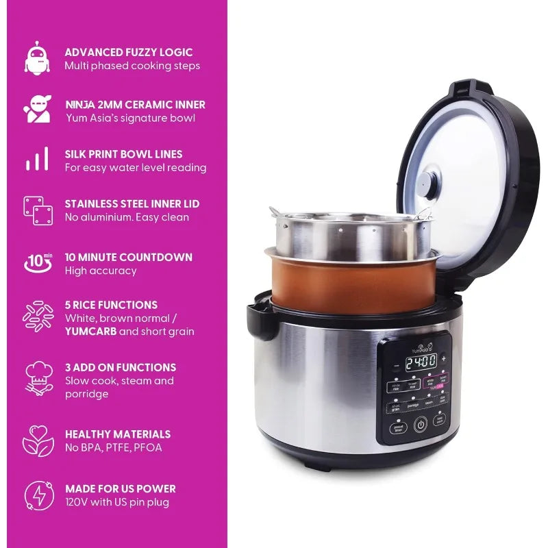 XMSJ Yum Asia Rice Cooker With Ceramic Bowl Fuzzy Logic
