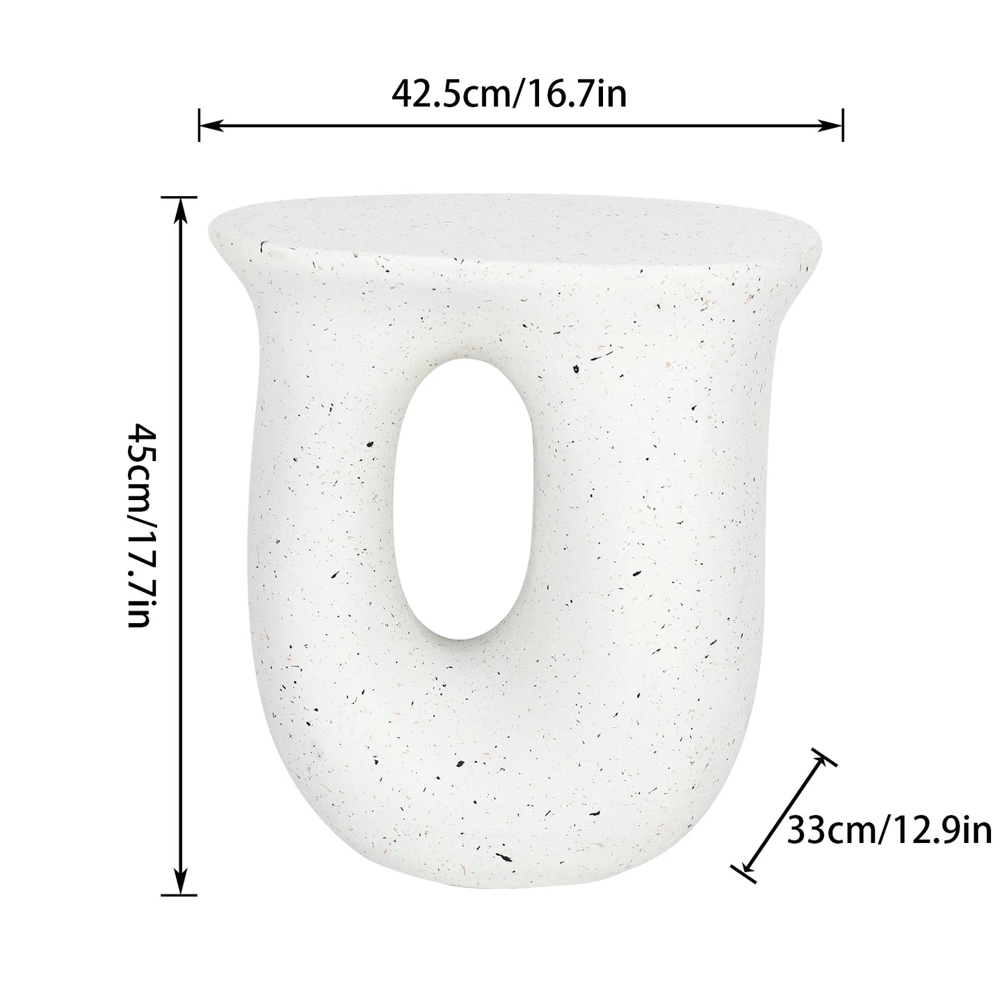 Folded U Shaped Geometric Side End Table Lightweight