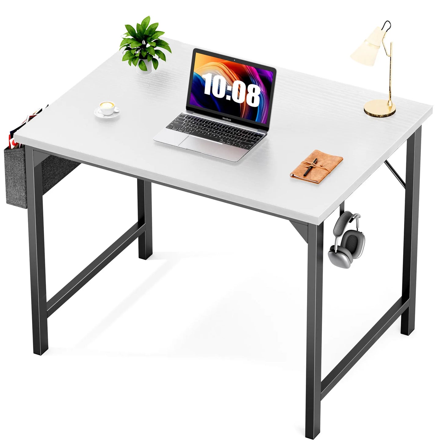 JHK Computer Desk Study Table With Side Bag Headphone Hook