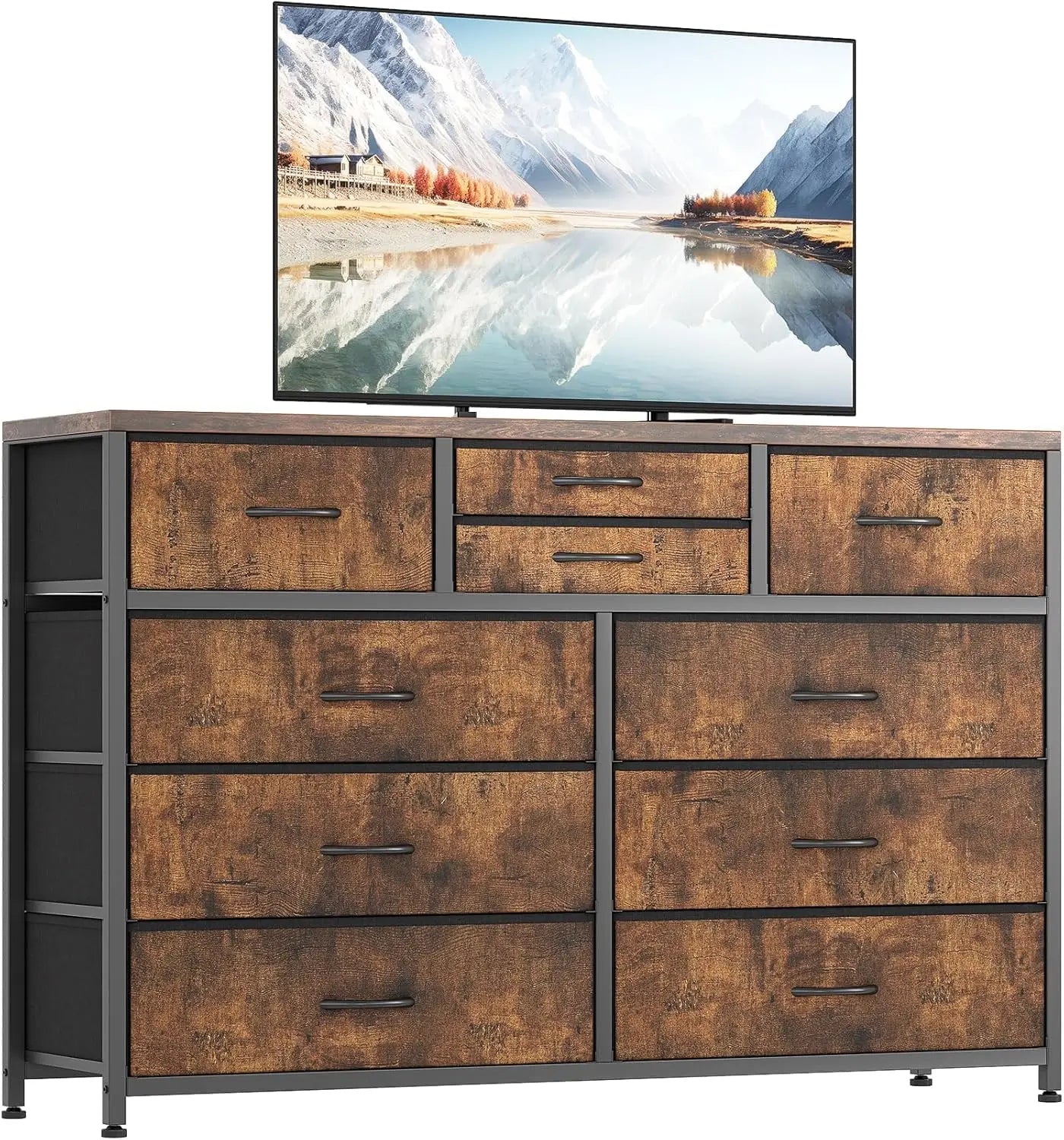Twister CK TV Stand Dresser With 10 Drawers Storage