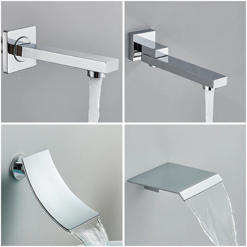 Quyanre Concealed Shower Faucet System 2 Way Rainfall Mixer