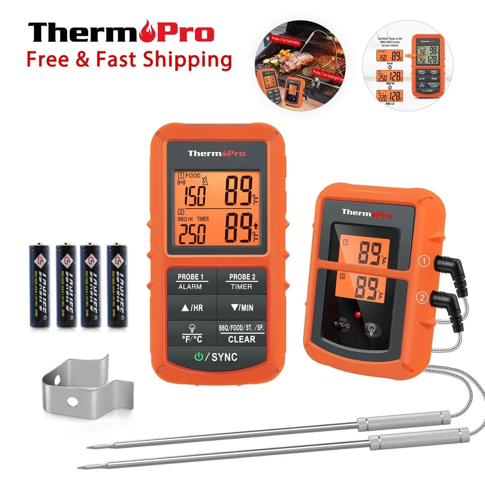XMSJ Wireless Meat Thermometer Dual Probe With Alarms