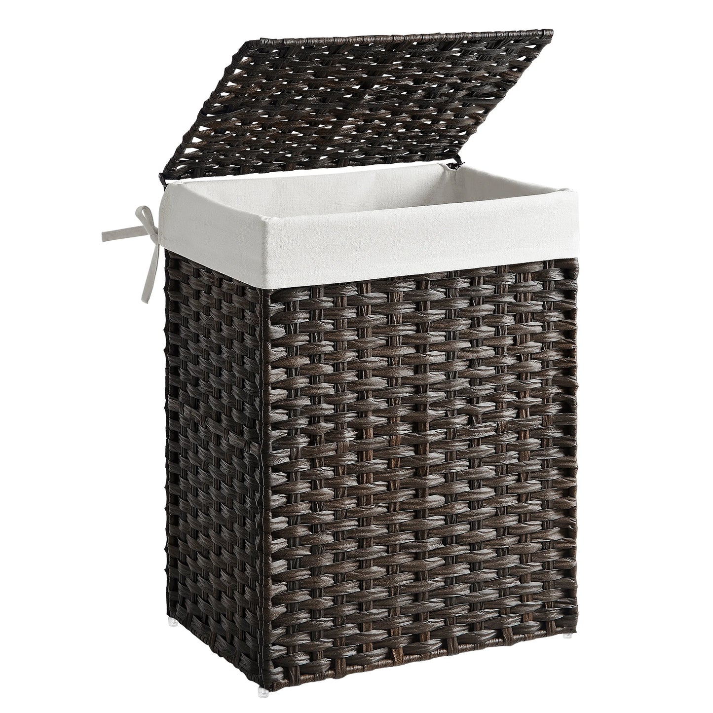 Songmics Laundry Hamper With Lid Synthetic Rattan Basket