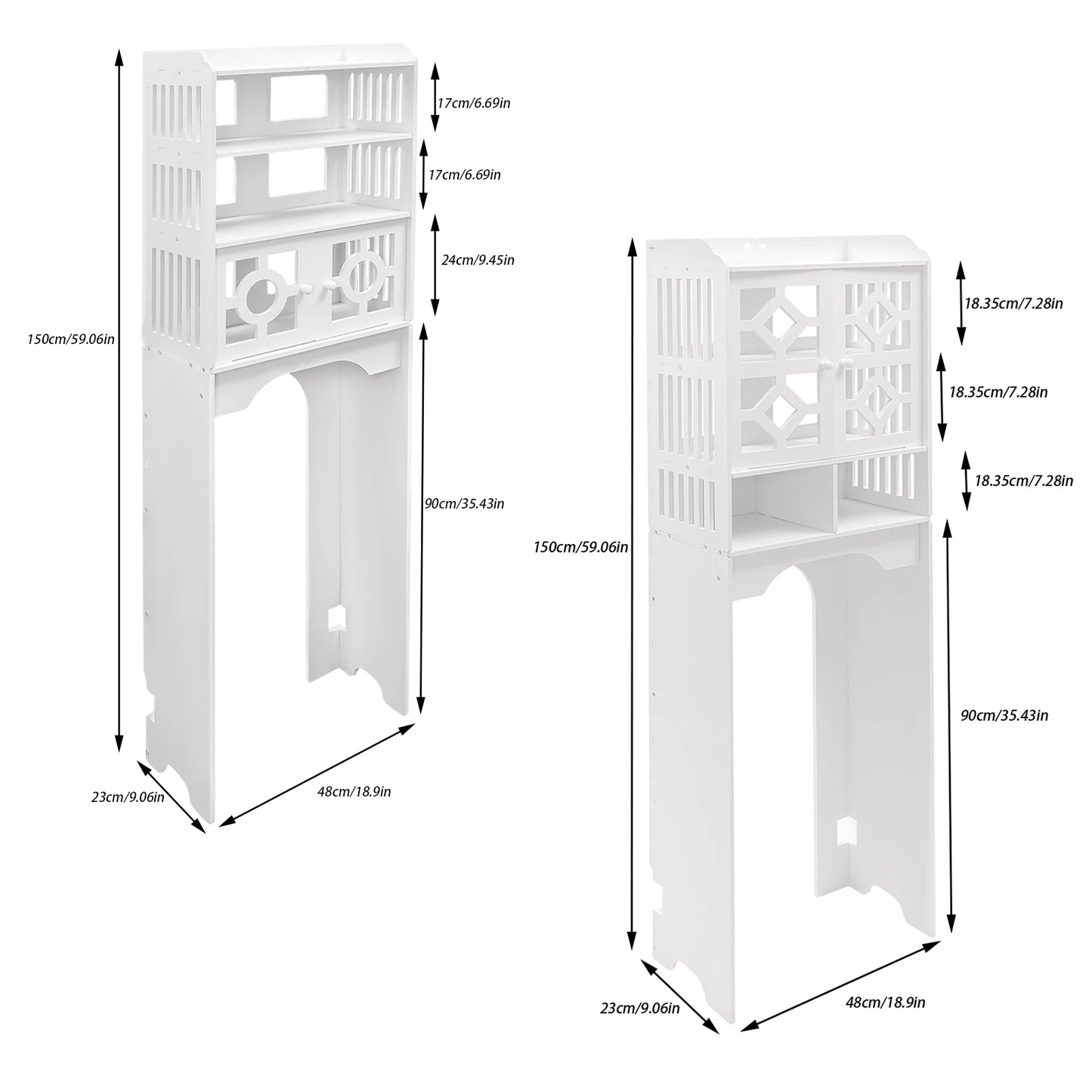 Hign-concerned 4 Tier Over Toilet Cabinet Storage Organizer
