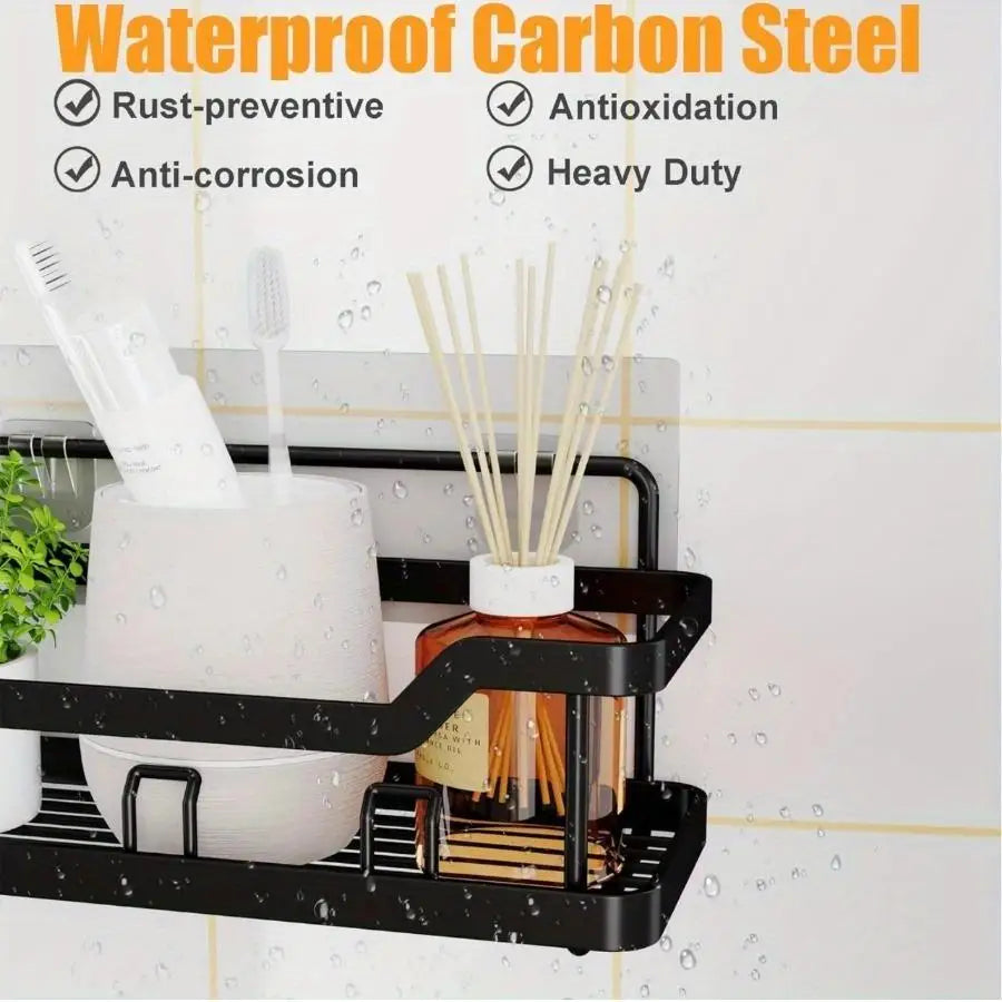 Hign-concerned Stainless Steel Adhesive Shower Caddy Set