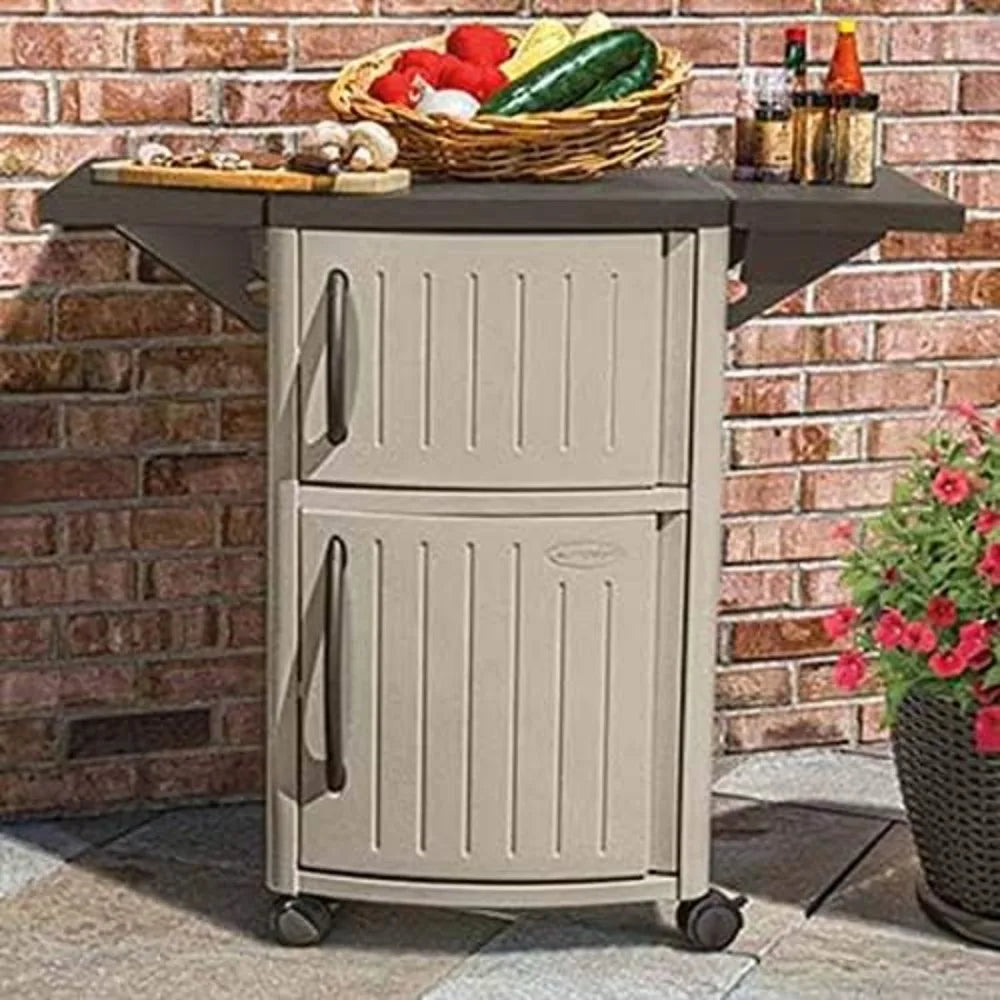 RBXCHign Outdoor Grill Prep Station Cart Storage Cabinets