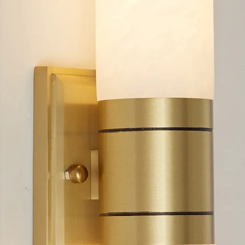 Luxury Marble LED Wall Lamp Copper Wall Light Indoor Villa