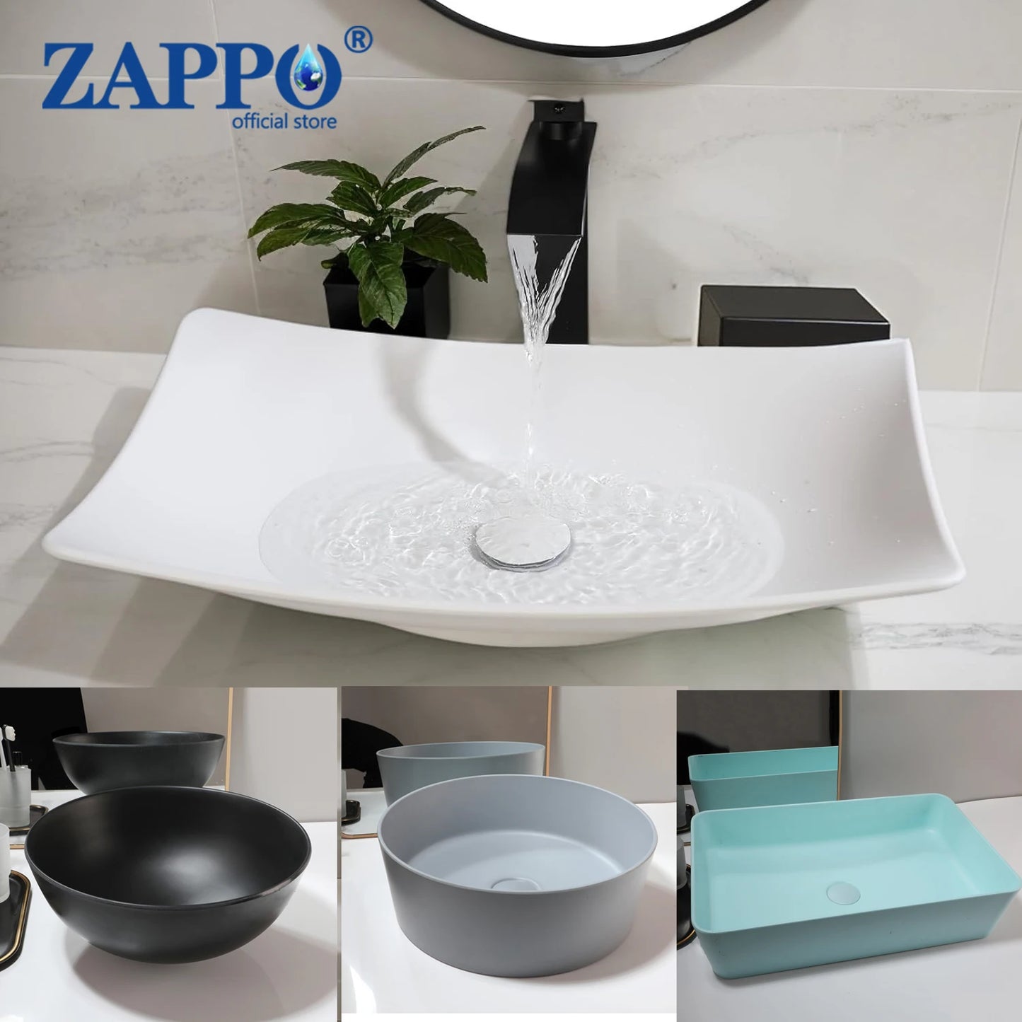 Torayvino Bathroom Vessel Sink Stone Resin Washbasin